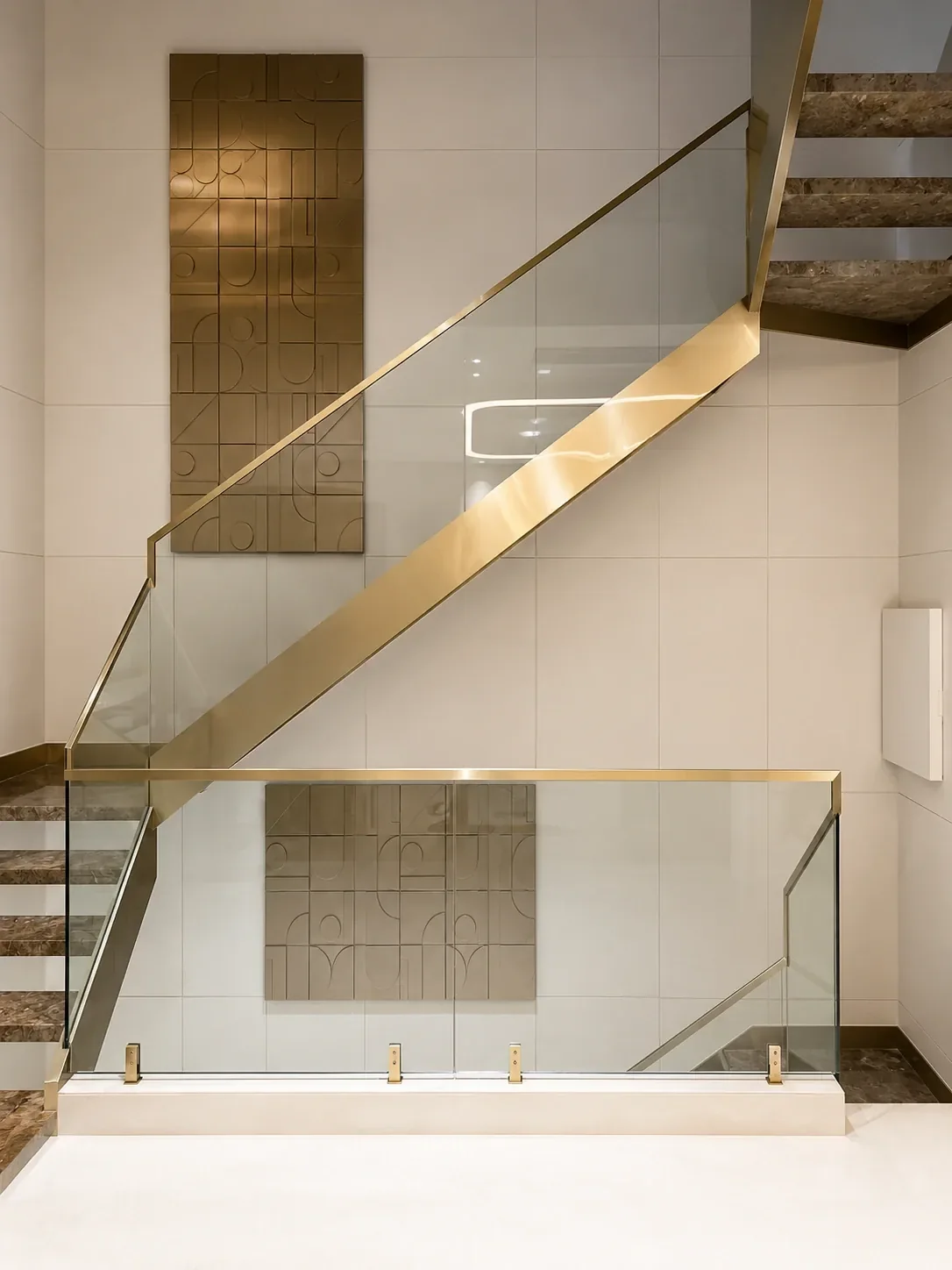Double-Height Staircase & Glass Railings reference 9
